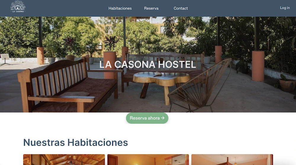 La Casona Hostel website